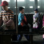 李消非，“流水线－第11号，”三平录像，无声，／彩色／高清: PAL : 04'00', 04'00', 04'00'，2012 