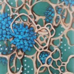 Monika Lin, Hybrid Landscape No. 1, resin and acrylic paint, ink, plaster pill replicas on wood panel, 30 × 40 cm, 2012 Monika Lin, Hybrid Landscape No. 1, resin and acrylic paint, ink, plaster pill replicas on wood panel, 30 × 40 cm, 2012