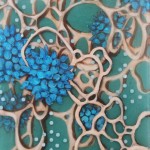 混合景观1号, 树脂和丙烯、墨、石膏丸 复制在木板上的石膏片, 30 × 40 cm, 2012