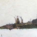 沉思2：混合材料，35 X 109 cm，2011