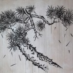 陈航峰 . Don’t Move, cut plastic shopping bags, acrylic paint, glue, pins, sensor, board,120 x 100x 4,2011 