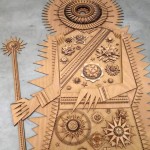 Bai Yiluo, "Center No.5," wooden board，117 x 78 x 10, 2013