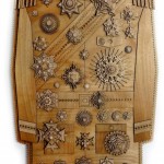 Bai Yiluo, "Center No.2," wooden board, 117 x 78 x 10, 2013