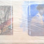 王韬程，“肖像练习，Op.19”，明矾液体脸 水彩，矿物色，水墨，丙烯，茶，丝绸，面粉制成的胶在宣纸上， 69 x 44cm, 2012