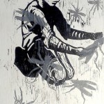  Monika Lin, “24孝之11”，版画在fabriano纸上，24cm x 22cm, 2013