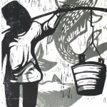 Moninka Lin, “24孝之20”，版画在fabriano纸上，24cm x 22cm, 2013