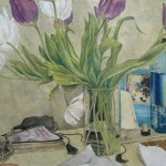 有静物野鸭和天鹅得到法兰克福，墨水, 水彩, 矿物颜料, 茶叶水, 金粉, 宣纸, （局部）2012