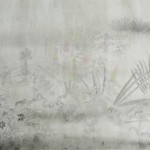 潮来出岛 - 滴里球 二号 (局部), 墨水, 水彩, 矿物颜料, 茶叶水, 金粉, 宣纸, 2012