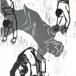 Moninka Lin, “24孝之20”，版画在fabriano纸上，24cm x 22cm, 2013