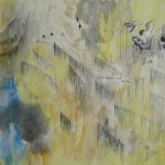 潮来出岛 - 滴里球 二号 (局部), 墨水, 水彩, 矿物颜料, 茶叶水, 金粉, 宣纸, 2012