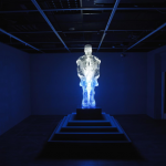 The last samurai, acrylic, LED lights, stainless steel，80 x 700 x 230 cm, 2011