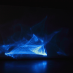 Stems from a starting point, laser, electric shock, the glass, acrylic, size variable，2007