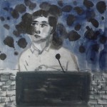 Qian Rong, Lone Island No.10, ink on xuan paper, 43 x 43cm, 2011