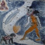 Qian Rong, Lone Island No.12, ink on xuan paper, 43 x 43cm, 2011