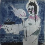 Qian Rong, Lone Island No.13, ink on xuan paper, 43 x 43cm, 2011