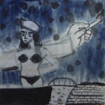 Qian Rong, Lone Island No.16, ink on xuan paper, 43 x 43cm, 2011