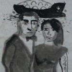 Qian Rong, Lone Island, ink on xuan paper, 43 x 43cm, 2011