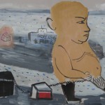 Qian Rong, Lone Island, ink on xuan paper, 43 x 43cm, 2011