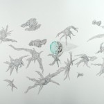 陈熹, 彗星 A , 针管笔, 马克笔, Fabriano水彩纸, 70 X 100cm, 2011