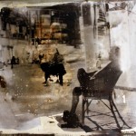 Christophe Demaitre, Observatory,emulsion on scrap metal, 90 x 90cm, 2011