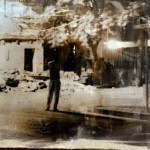 Christophe Demaitre,Catatonic, emulsion on scrap metal, 90 x120cm, 2011