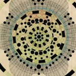 洛尔·梵埃丝兰德, 上帝是个圆圈, 旧纸, 综合材料, 26 x 26 cm, 2010