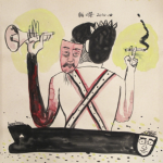 钱嵘, "历史书," 水彩在牛皮纸上，38 x 38cm, 2010