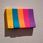 Magdalen Wong, "I Think I Missed You," stickies 4s, ink on color stickles, 2011