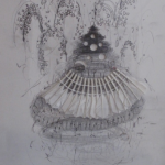 Karin van Dam, “无题” ，羽毛球，素描