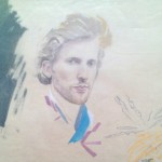 Wang Taocheng, “Practice of Portrait / Op.31,” ink, watercolor, gold paint, mineral color, acrylic color, liquid alum, tea, flour glue on rice paper and spun silk, 66.5 x 43c m, 2012