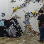 Girolamo Marri, "THE MYSTERIOUS MASTER, HIS DISQUISITIONS, HIS INDISCIPLINED DISCIPLES AND THEIR DELUSIONAL DIZZY MISSION,"performance and installation, found objects, duct tape, 2013-6