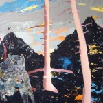 Maya Kramer，原始的未来，纸，煤，墨水在铝上，2块板 
