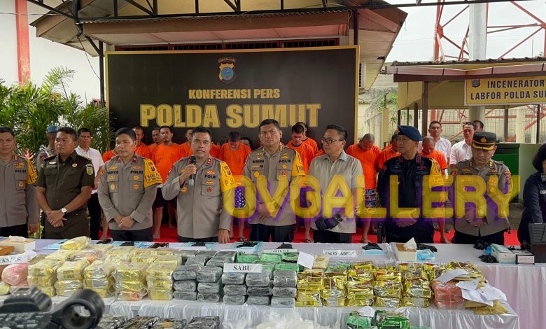 Polda Sumut Berhasil Gagalkan Peredaran 73,93 Kg Sabu dan 143 Ribu Butir Ekstasi dalam Sepekan